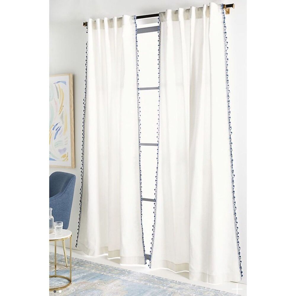 New Anthropologie Pommed Regina Curtain Window Panel 50 x 63
